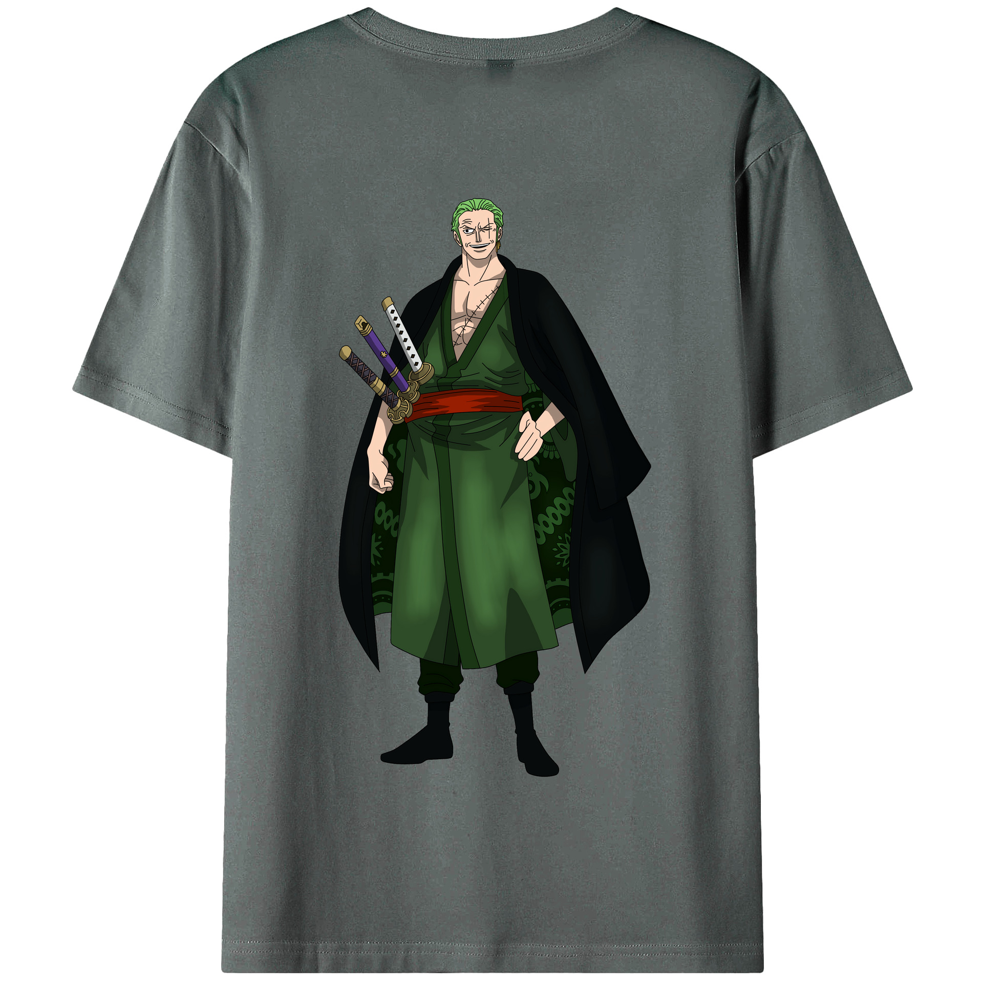 ワンピース ロロノア・ゾロ ONE PIECE Roronoa Zoro 綿100％半袖Tシャツ（背面プリント）